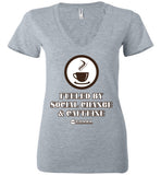 COABA - Fueled By Social Change & Caffeine - Bella Ladies Deep V-Neck