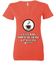 COABA - Fueled By Moral Outrage & Caffeine - Bella Ladies Deep V-Neck