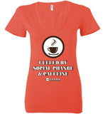 COABA - Fueled By Social Change & Caffeine - Bella Ladies Deep V-Neck