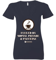 COABA - Fueled By Social Change & Caffeine - Bella Ladies Deep V-Neck