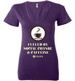 COABA - Fueled By Social Change & Caffeine - Bella Ladies Deep V-Neck