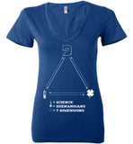 Seven Dimensions - Science = Shenanigans = 7 Dimensions - Bella Ladies Deep V-Neck