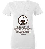 COABA - Fueled By Social Change & Caffeine - Bella Ladies Deep V-Neck