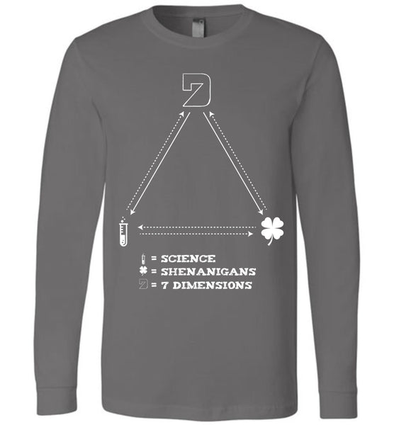 Seven Dimensions - Science = Shenanigans = 7 Dimensions - Canvas Long Sleeve T-Shirt