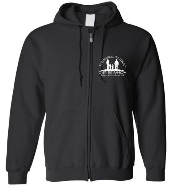 Over The Rainbow Behavioral Consulting - Back Prints - Hanging Out In The Pocket Of Disappointment - Gildan Zip Hoodie