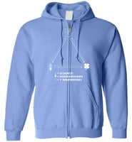 Seven Dimensions - Science = Shenanigans = 7 Dimensions - Gildan Zip Hoodie