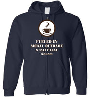 COABA - Fueled By Moral Outrage & Caffeine - Gildan Zip Hoodie