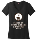 COABA - Fueled By Moral Outrage & Caffeine - District Made Ladies Perfect Weight V-Neck