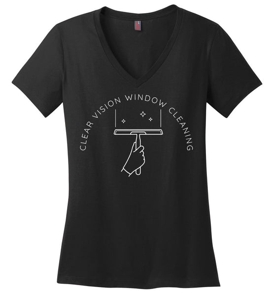 Clear Vision Window Cleaning - Essentials - District Made Ladies Perfect Weight V-Neck