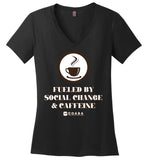 COABA - Fueled By Social Change & Caffeine - District Made Ladies Perfect Weight V-Neck