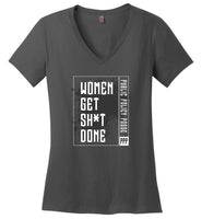 Public Policy Posse - Women Get Sh*t Done - District Made Ladies Perfect Weight V-Neck