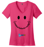 Step In Autism - Smiley Assistant Behavior Analyst - District Made Ladies Perfect Weight V-Neck