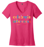 Seven Dimensions - Celebrate Differences - District Made Ladies Perfect Weight V-Neck