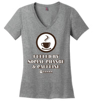 COABA - Fueled By Social Change & Caffeine - District Made Ladies Perfect Weight V-Neck