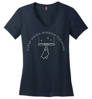Clear Vision Window Cleaning - Essentials - District Made Ladies Perfect Weight V-Neck