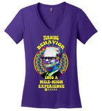 COABA - Turning Behavior Into A Mile-High Experience - District Made Ladies Perfect Weight V-Neck