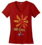 Step In Autism - ABA Flower - District Made Ladies Perfect Weight V-Neck