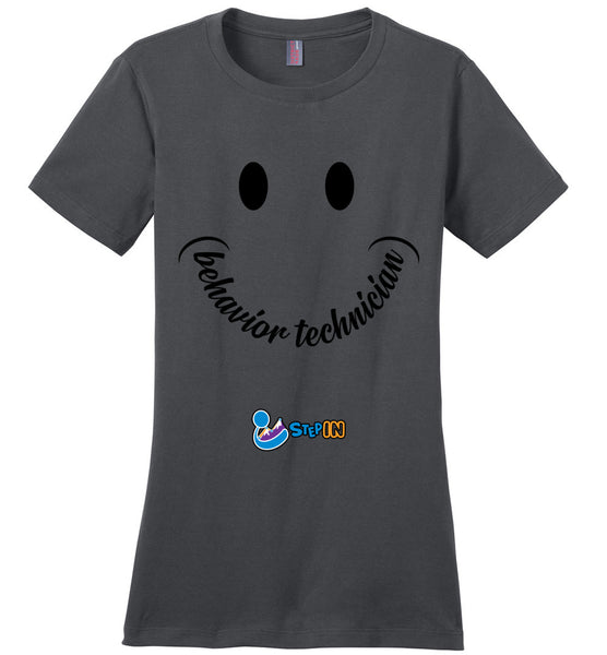 Step In Autism - Smiley Behavior Technician - District Made Ladies Perfect Weight Tee
