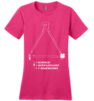 Seven Dimensions - Science = Shenanigans = 7 Dimensions - District Made Ladies Perfect Weight Tee