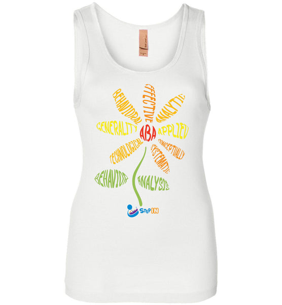 Step In Autism - ABA Flower - Next Level Womens Jersey Tank