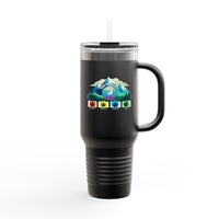 Seven Dimensions - "Will Work For Reinforcements" - Green Edition - Adventure Ready 40oz Tumbler for Outdoor Lovers