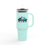 Seven Dimensions - "Will Work For Reinforcements" - Green Edition - Adventure Ready 40oz Tumbler for Outdoor Lovers