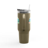 Seven Dimensions - "Will Work For Reinforcements" - Green Edition - Adventure Ready 40oz Tumbler for Outdoor Lovers