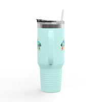 Seven Dimensions - "Will Work For Reinforcements" - Green Edition - Adventure Ready 40oz Tumbler for Outdoor Lovers