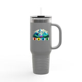 Seven Dimensions - "Will Work For Reinforcements" - Green Edition - Adventure Ready 40oz Tumbler for Outdoor Lovers