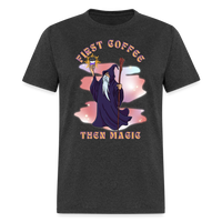 First Coffee, Then Magic Wizard - Unisex Classic T-Shirt - heather black