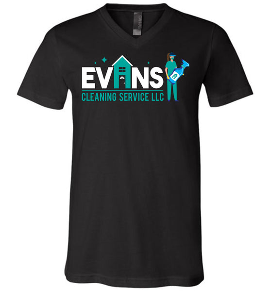 Evans Cleaning Service 2 - Canvas Unisex V-Neck T-Shirt