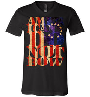 Americans Do Not Bow - Canvas Unisex V-Neck T-Shirt