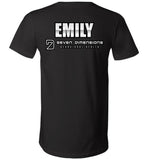 Seven Dimensions - Emily, Neon - Canvas Unisex V-Neck T-Shirt