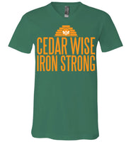 Cedar Wise Iron Strong - Canvas Unisex V-Neck T-Shirt