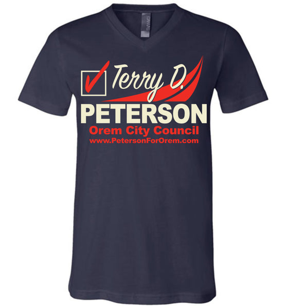 Terry D. Peterson - Canvas Unisex V-Neck T-Shirt