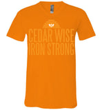 Cedar Wise Iron Strong - Canvas Unisex V-Neck T-Shirt
