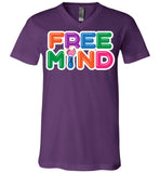 Free Mind - Canvas Unisex V-Neck T-Shirt