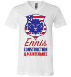Ennis Construction & Maintenance LLC - Canvas Unisex V-Neck T-Shirt