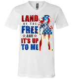 Land of the Free - Canvas Unisex V-Neck T-Shirt