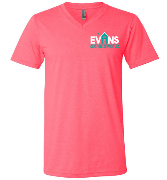 Evans Cleaning Service - Canvas Unisex V-Neck T-Shirt