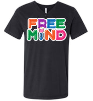 Free Mind - Canvas Unisex V-Neck T-Shirt