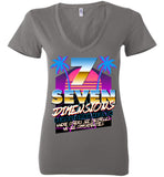 Seven Dimensions - Jamie, New Retro - Bella Ladies Deep V-Neck