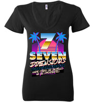Seven Dimensions - Emi, New Retro - Bella Ladies Deep V-Neck