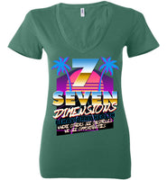 Seven Dimensions - Maggie, New Retro - Bella Ladies Deep V-Neck
