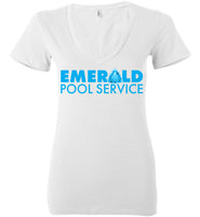Emerald Pool Service 02 - Bella Ladies Deep V-Neck