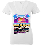 Seven Dimensions - Krista, New Retro - Bella Ladies Deep V-Neck