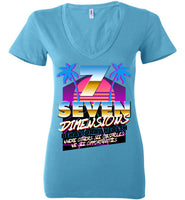 Seven Dimensions - Emily, New Retro - Bella Ladies Deep V-Neck