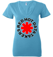 Red Hot Data Takers - Ladies Deep V-Neck