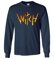 Witch- Fire Text Long Sleeve T-Shirt