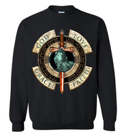 God Love Grace Faith - Gildan Crewneck Sweatshirt